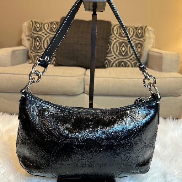 EUC Coach- Black Patent Leather Demi Crossbody Bag - Picture 6 of 13